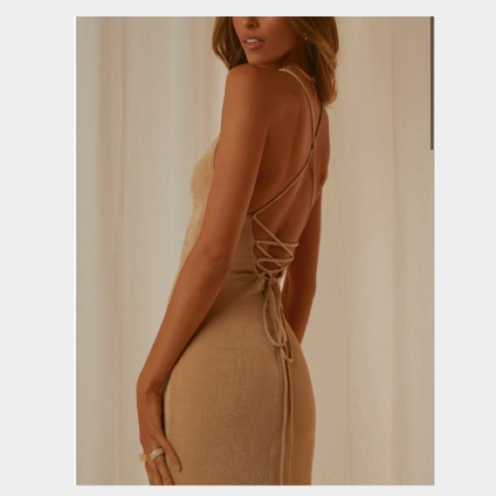 PepperMayo Beige Maxi Dress size small